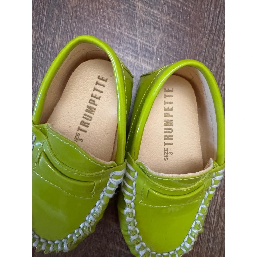 Trumpette Baby Toddler Loafers Size 3 Unisex Green Moccasin Driving Shoes